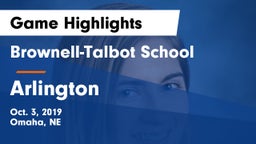 Brownell-Talbot School vs Arlington  Game Highlights - Oct. 3, 2019