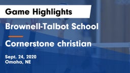 Brownell-Talbot School vs Cornerstone christian  Game Highlights - Sept. 24, 2020