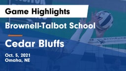 Brownell-Talbot School vs Cedar Bluffs  Game Highlights - Oct. 5, 2021