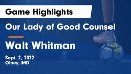 Our Lady of Good Counsel  vs Walt Whitman  Game Highlights - Sept. 2, 2022