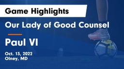 Our Lady of Good Counsel  vs Paul VI Game Highlights - Oct. 13, 2022