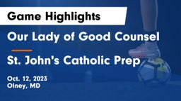 Our Lady of Good Counsel  vs St. John's Catholic Prep  Game Highlights - Oct. 12, 2023