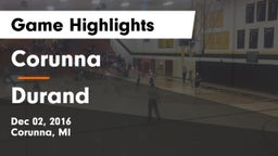 Corunna  vs Durand  Game Highlights - Dec 02, 2016