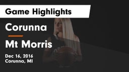 Corunna  vs Mt Morris Game Highlights - Dec 16, 2016