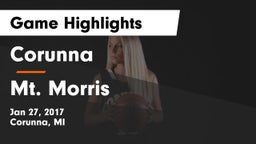 Corunna  vs Mt. Morris  Game Highlights - Jan 27, 2017