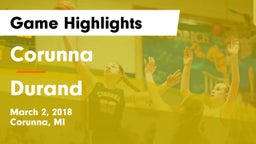 Corunna  vs Durand  Game Highlights - March 2, 2018
