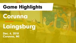 Corunna  vs Laingsburg Game Highlights - Dec. 6, 2018