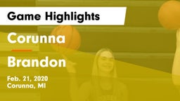 Corunna  vs Brandon  Game Highlights - Feb. 21, 2020