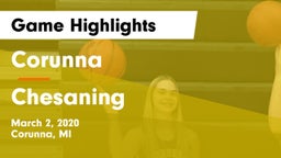 Corunna  vs Chesaning  Game Highlights - March 2, 2020
