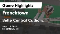 Frenchtown  vs Butte Central Catholic  Game Highlights - Sept. 24, 2022
