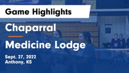 Chaparral  vs Medicine Lodge Game Highlights - Sept. 27, 2022