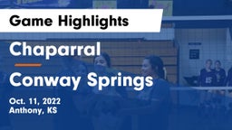 Chaparral  vs Conway Springs  Game Highlights - Oct. 11, 2022