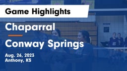Chaparral  vs Conway Springs  Game Highlights - Aug. 26, 2023
