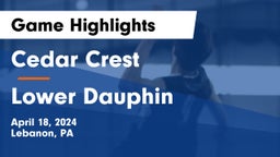 Cedar Crest  vs Lower Dauphin  Game Highlights - April 18, 2024