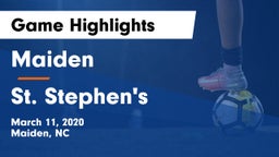 Maiden  vs St. Stephen's  Game Highlights - March 11, 2020
