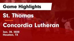 St. Thomas  vs Concordia Lutheran  Game Highlights - Jan. 28, 2020