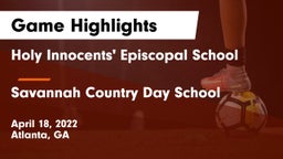 Holy Innocents' Episcopal School vs Savannah Country Day School Game Highlights - April 18, 2022