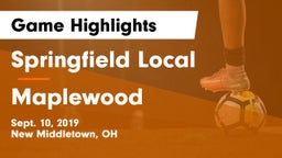 Springfield Local  vs Maplewood  Game Highlights - Sept. 10, 2019