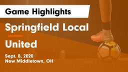 Springfield Local  vs United  Game Highlights - Sept. 8, 2020