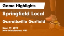 Springfield Local  vs Garrettsville Garfield  Game Highlights - Sept. 19, 2022