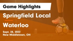 Springfield Local  vs Waterloo  Game Highlights - Sept. 28, 2022