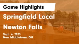 Springfield Local  vs Newton Falls Game Highlights - Sept. 6, 2023