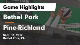 Bethel Park  vs Pine-Richland  Game Highlights - Sept. 16, 2019