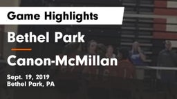 Bethel Park  vs Canon-McMillan  Game Highlights - Sept. 19, 2019