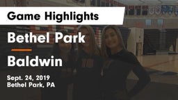 Bethel Park  vs Baldwin  Game Highlights - Sept. 24, 2019
