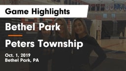 Bethel Park  vs Peters Township  Game Highlights - Oct. 1, 2019