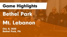 Bethel Park  vs Mt. Lebanon  Game Highlights - Oct. 8, 2020