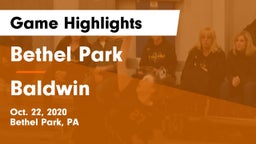 Bethel Park  vs Baldwin  Game Highlights - Oct. 22, 2020