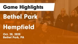 Bethel Park  vs Hempfield  Game Highlights - Oct. 28, 2020