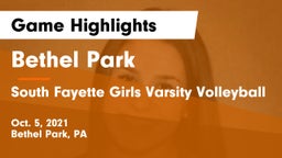 Bethel Park  vs South Fayette Girls Varsity Volleyball Game Highlights - Oct. 5, 2021