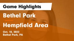Bethel Park  vs Hempfield Area  Game Highlights - Oct. 10, 2022