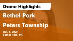 Bethel Park  vs Peters Township  Game Highlights - Oct. 6, 2022