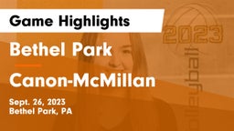 Bethel Park  vs Canon-McMillan  Game Highlights - Sept. 26, 2023