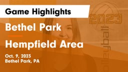 Bethel Park  vs Hempfield Area  Game Highlights - Oct. 9, 2023