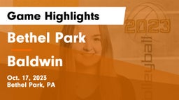 Bethel Park  vs Baldwin  Game Highlights - Oct. 17, 2023