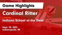 Cardinal Ritter  vs Indiana School of the Deaf Game Highlights - Sept. 28, 2022