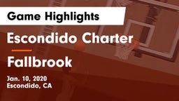 Escondido Charter  vs Fallbrook  Game Highlights - Jan. 10, 2020