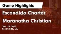 Escondido Charter  vs Maranatha Christian  Game Highlights - Jan. 29, 2020