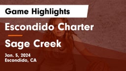 Escondido Charter  vs Sage Creek  Game Highlights - Jan. 5, 2024
