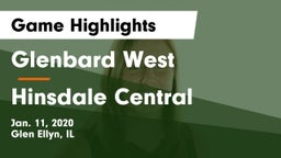 Glenbard West  vs Hinsdale Central  Game Highlights - Jan. 11, 2020