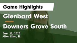 Glenbard West  vs Downers Grove South  Game Highlights - Jan. 23, 2020