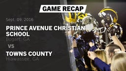 Recap: Prince Avenue Christian School vs. Towns County  2016