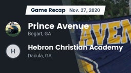 Recap: Prince Avenue  vs. Hebron Christian Academy  2020