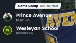 Recap: Prince Avenue  vs. Wesleyan School 2020