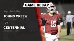 Recap: Johns Creek  vs. Centennial  2016