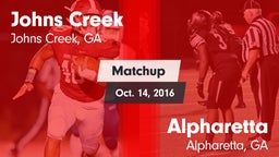 Matchup: Johns Creek High vs. Alpharetta  2016